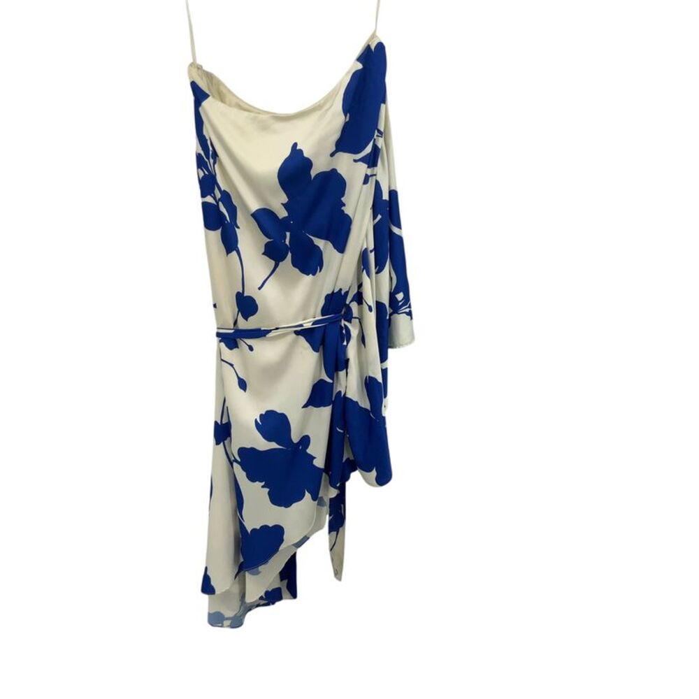 Rachel Gilbert Women Elegant One Shoulder Dress Blue 18